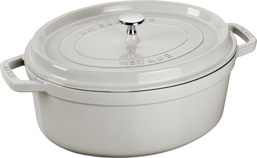 Ovalna lončna posoda 3,2 l, STAUB, White Truffle