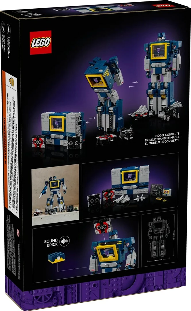 Set za gradnjo Transformers Soundwave, LEGO ICONS 10358, 1508 kosov, za odrasle