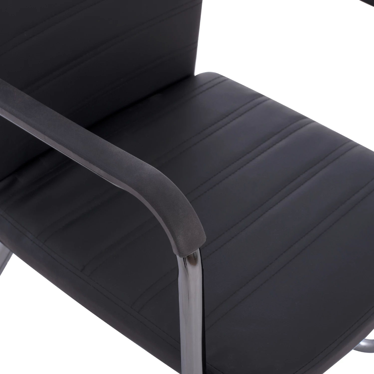 Konferenčni stol FH1021.01 z rokami in črnim PU 54x60x94 cm, set 4 kosov