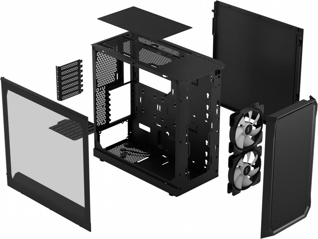 Računalniško ohišje Fractal Design Focus 2 RGB, Midi Tower, ATX, kaljeno steklo, črno