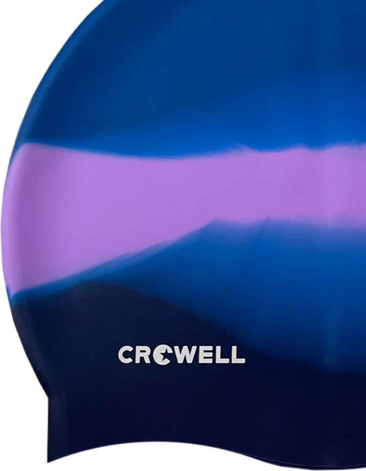Plavalna kapa iz silikona, unisex Crowell, modro-vijolična z vzorcem lusk Plavalna kapa iz silikona, unisex Crowell, modro-vijolična z vzorcem lusk