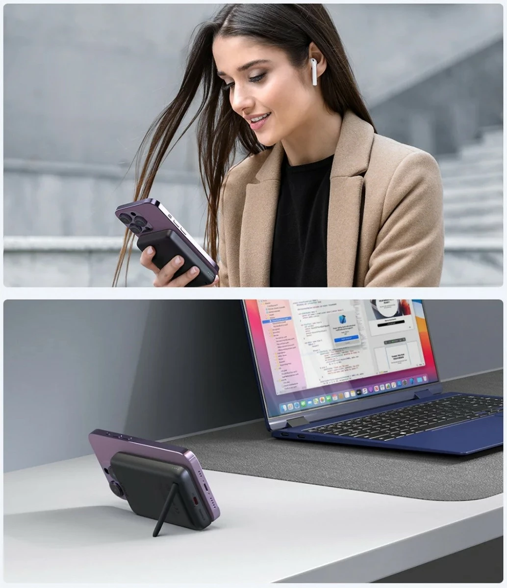 Power bank, AUKEY PB-MS06 MagSafe, 10000 mAh, 30 W, Qi2, črn