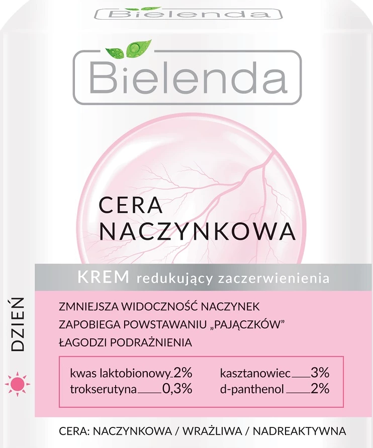 Krema za obraz proti rdečici Bielenda, 50 ml