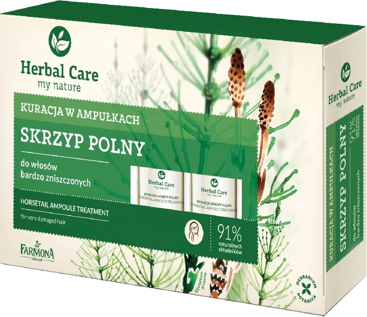 Intenzivno zdravljenje s preslico v ampulah za močno poškodovane lase Farmona Herbal Care, 5x5ml