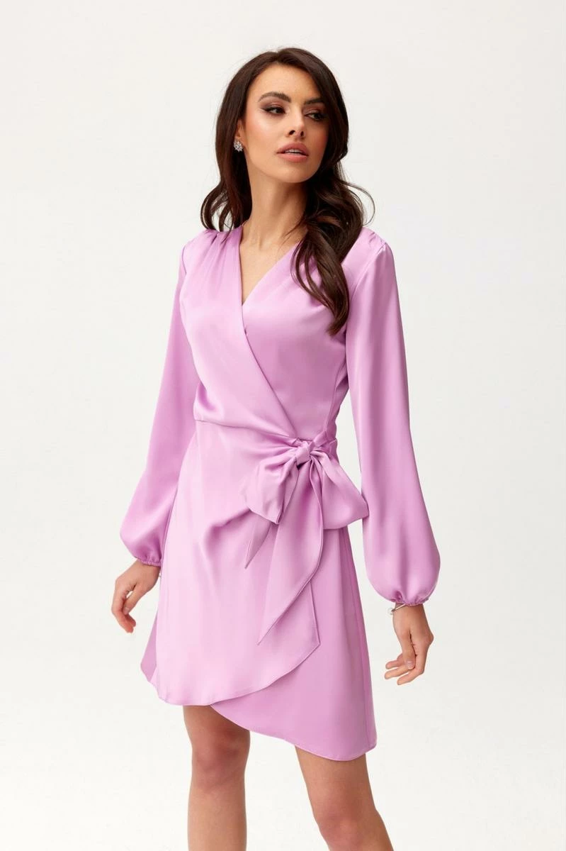 Obleka iz satena Roco Fashion 196274, vijolična