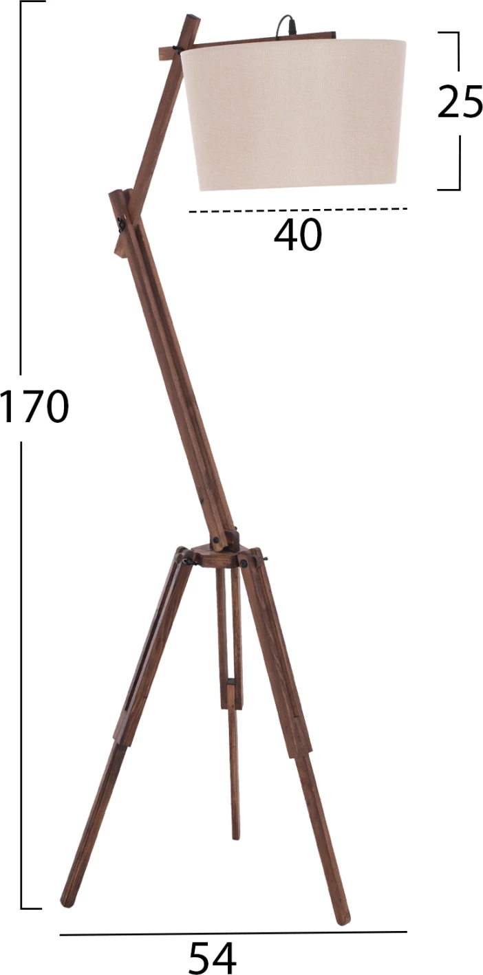 Talna svetilka CRANE s stojalom in roko bež kapo 54x54x170Hcm.FH7694.01