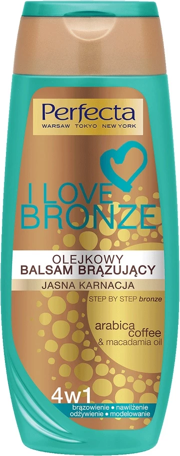 Balsam za porjavenje Perfecta I Love Bronze Oil-Based 4-in-1 za ženske, 250 ml