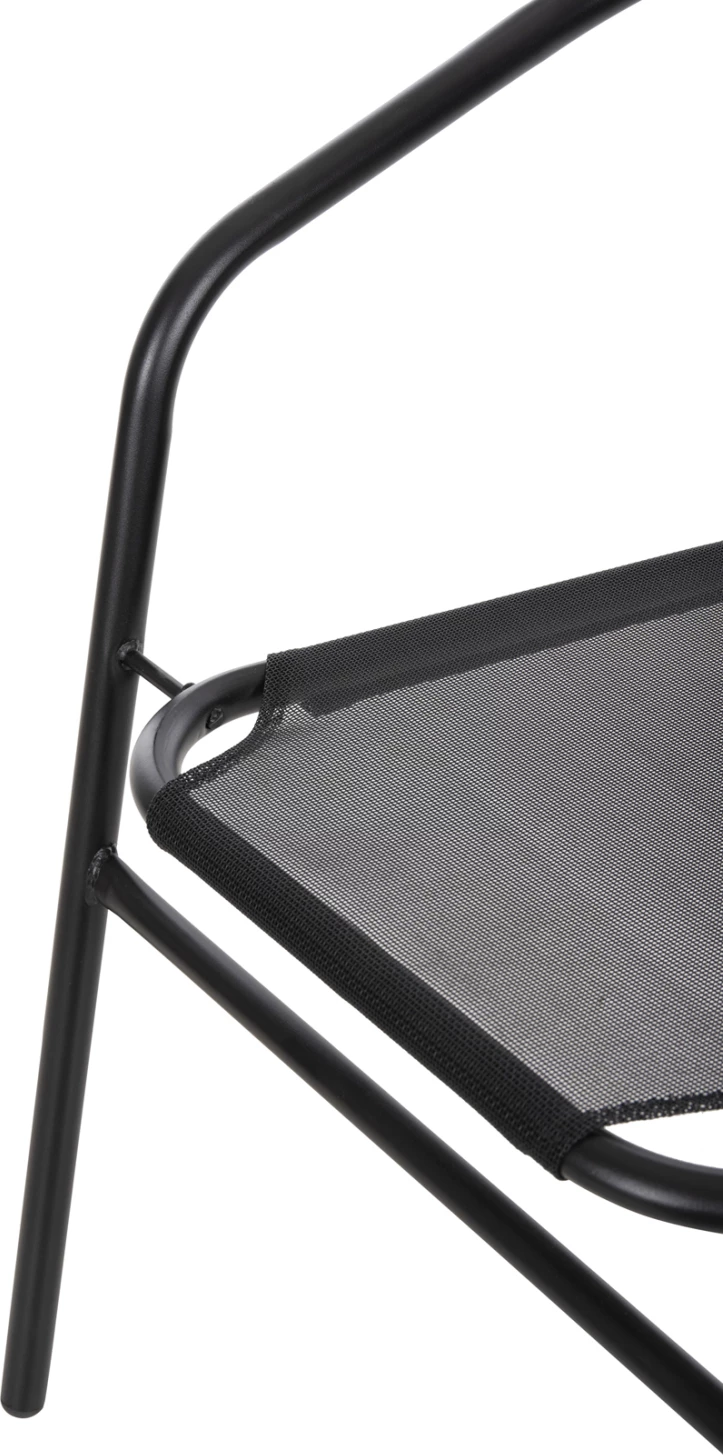 Vrtni naslanjač LEDAN FH5977.03 kovina in tekstilen v črni barvi 55x58x72H cm