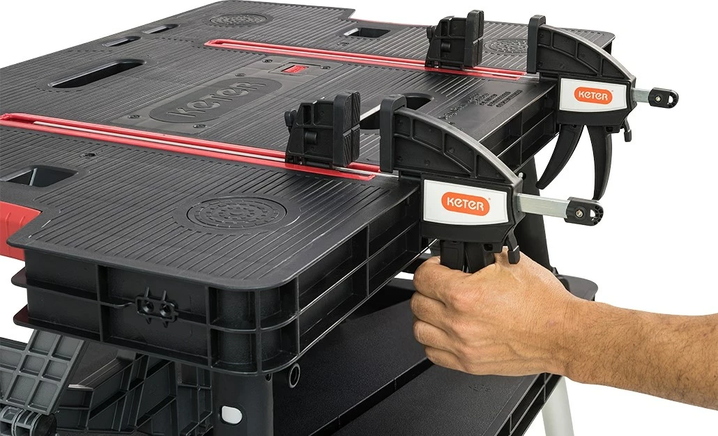 Prenosna delovna miza Keter, 910 mm, črna