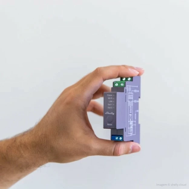 Profesionalno rele Shelly Pro2, Wi‑Fi, LAN, Bluetooth, črno/ modro/ zeleno