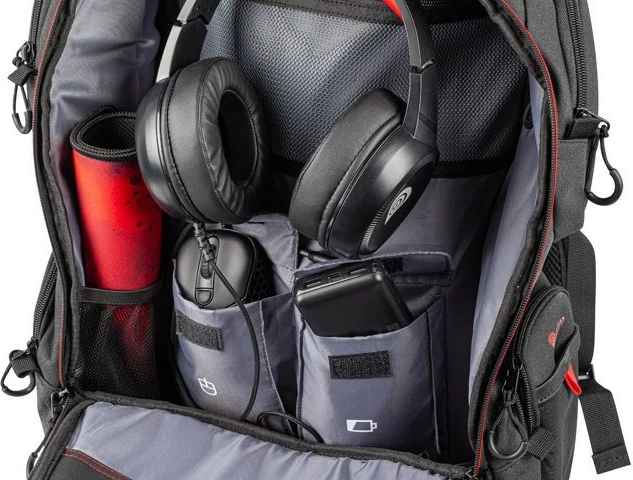 Nahrbtnik za prenosnik do 17,3" Natec Genesis Pallad 550, črn/rdeč