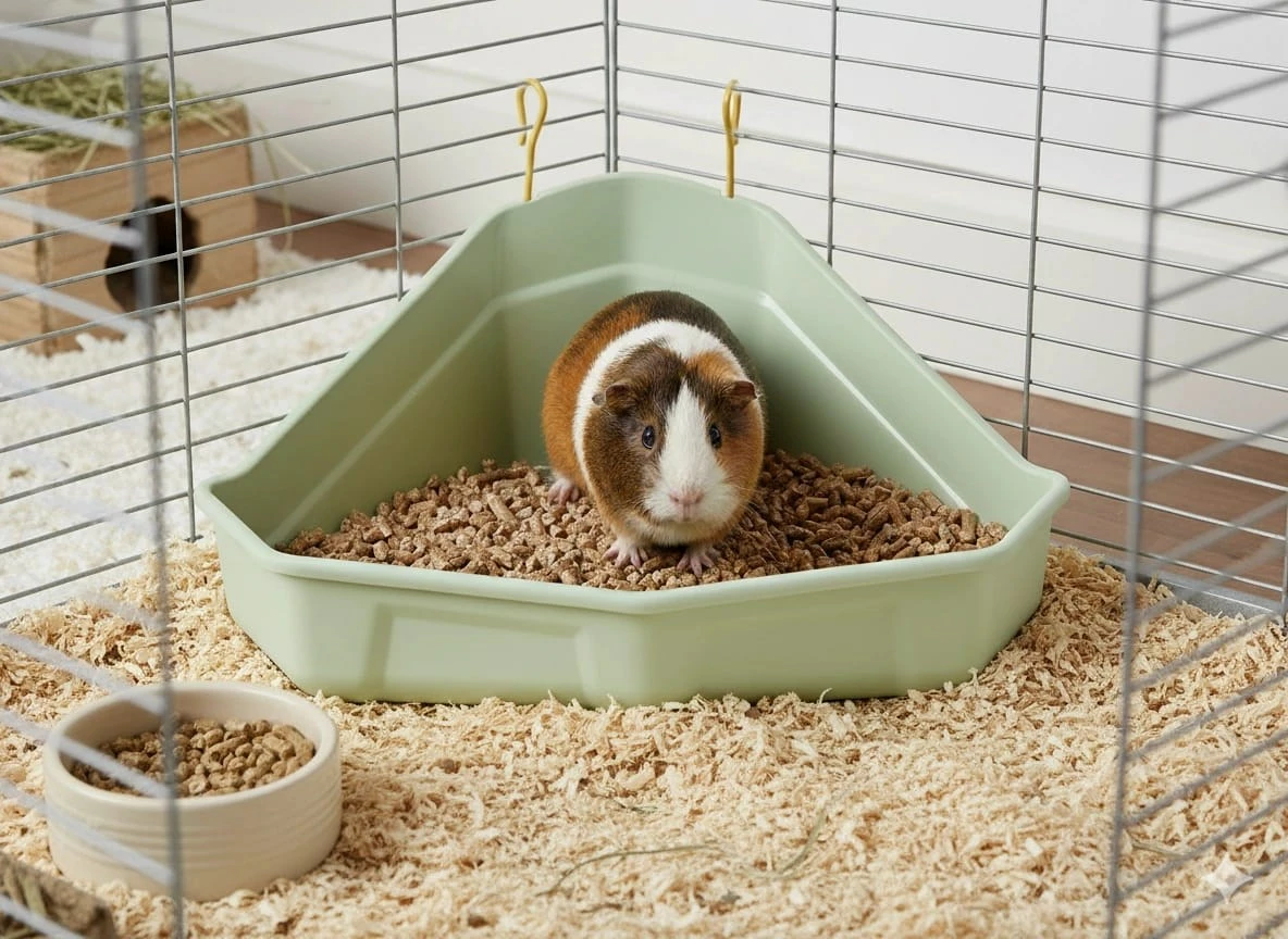 Kotna straniščna posoda za kunce in morske prašičke, mikrofibra, zelena ZOLUX Cosy