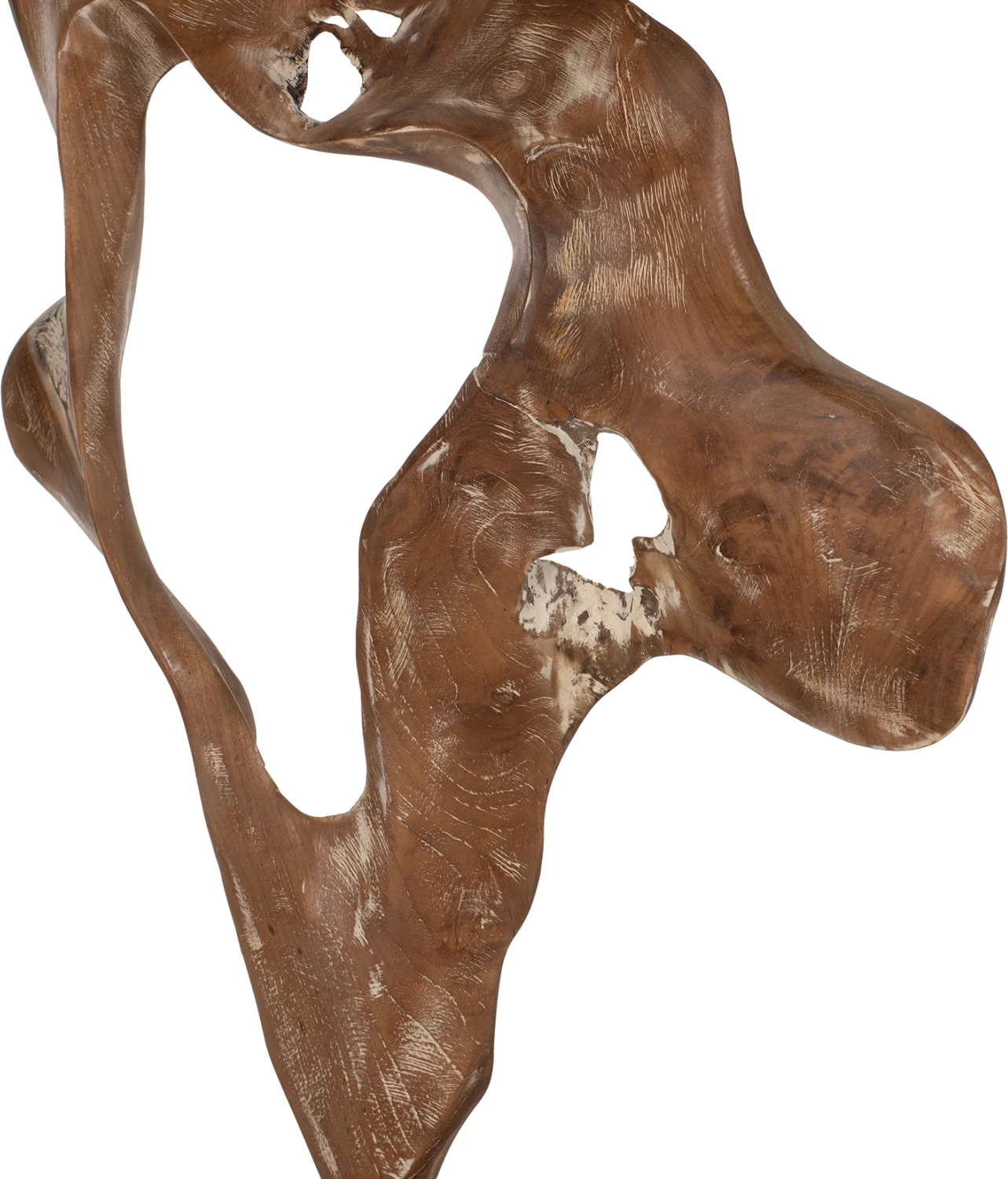 Namizna dekoracija iz masivnega tikovega lesa bele barve 26Χ16Χ70H