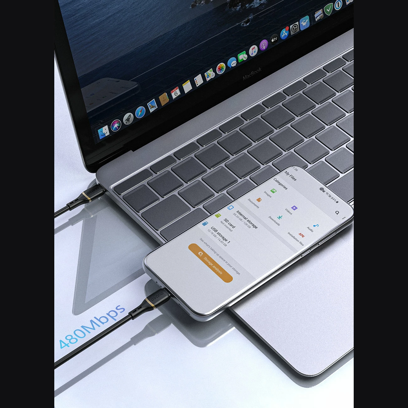 Silikonski USB-C na USB-C kabel Dudao L25C PD 60 W 1 m, bel, 480 Mb/s