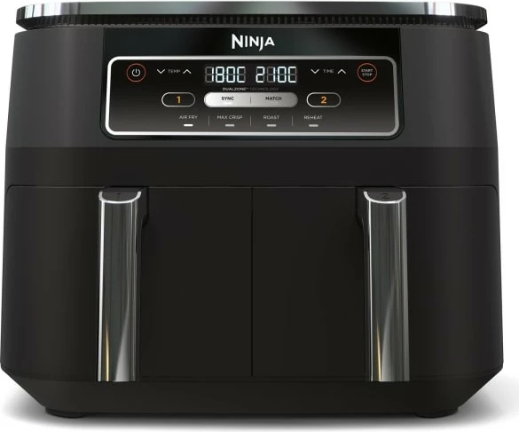 Air fryer Ninja Foodi AF200EU, 7,6 L, 2 košari, 2400 W, črn