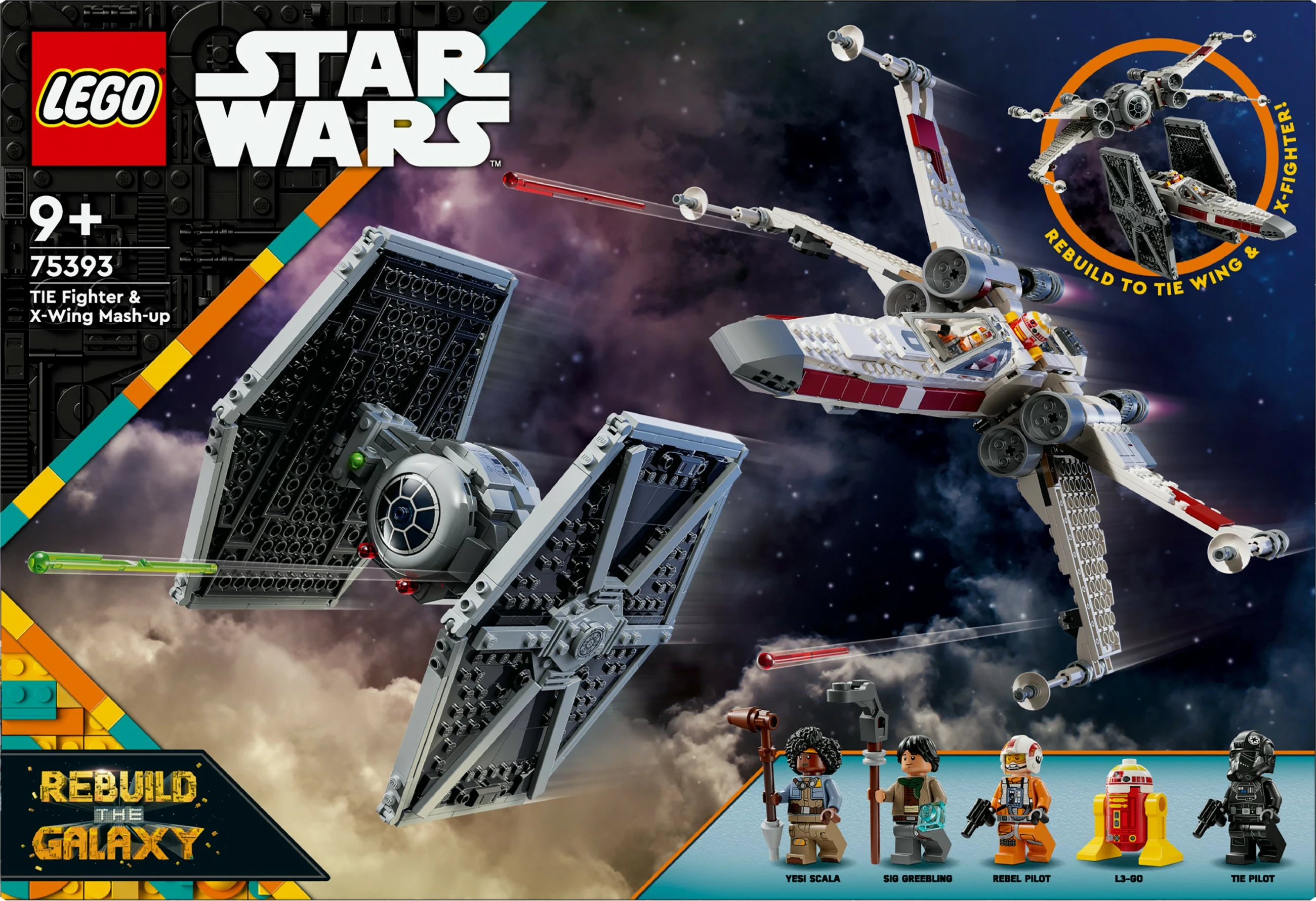 Set gradnje TIE Fighter in X-Wing Mash-up LEGO, 1063 delov, večbarven