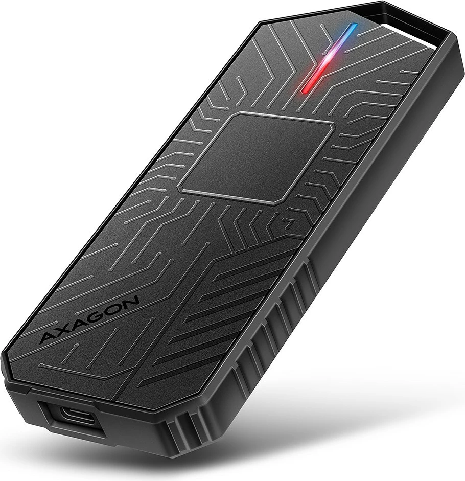 Zunanji aluminijast ohišje za SSD M.2 NVMe/SATA, USB-C 3.2 Gen 2, AXAGON EEM2-GAM, črno