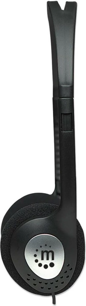 Stereo slušalke MANHATTAN, 3,5 mm, črne, kabel 2,2 m