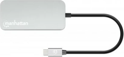Docking postaja MANHATTAN USB-C 8-v-1, HDMI, RJ45, 3×USB-A, siva