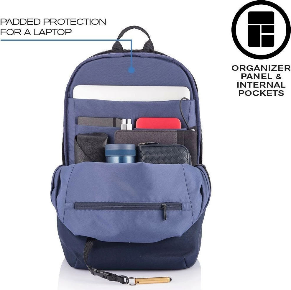 Prostorna nahrbtnik za prenosnik 15,6", XD DESIGN BOBBY SOFT, 13–16 L, temno moder