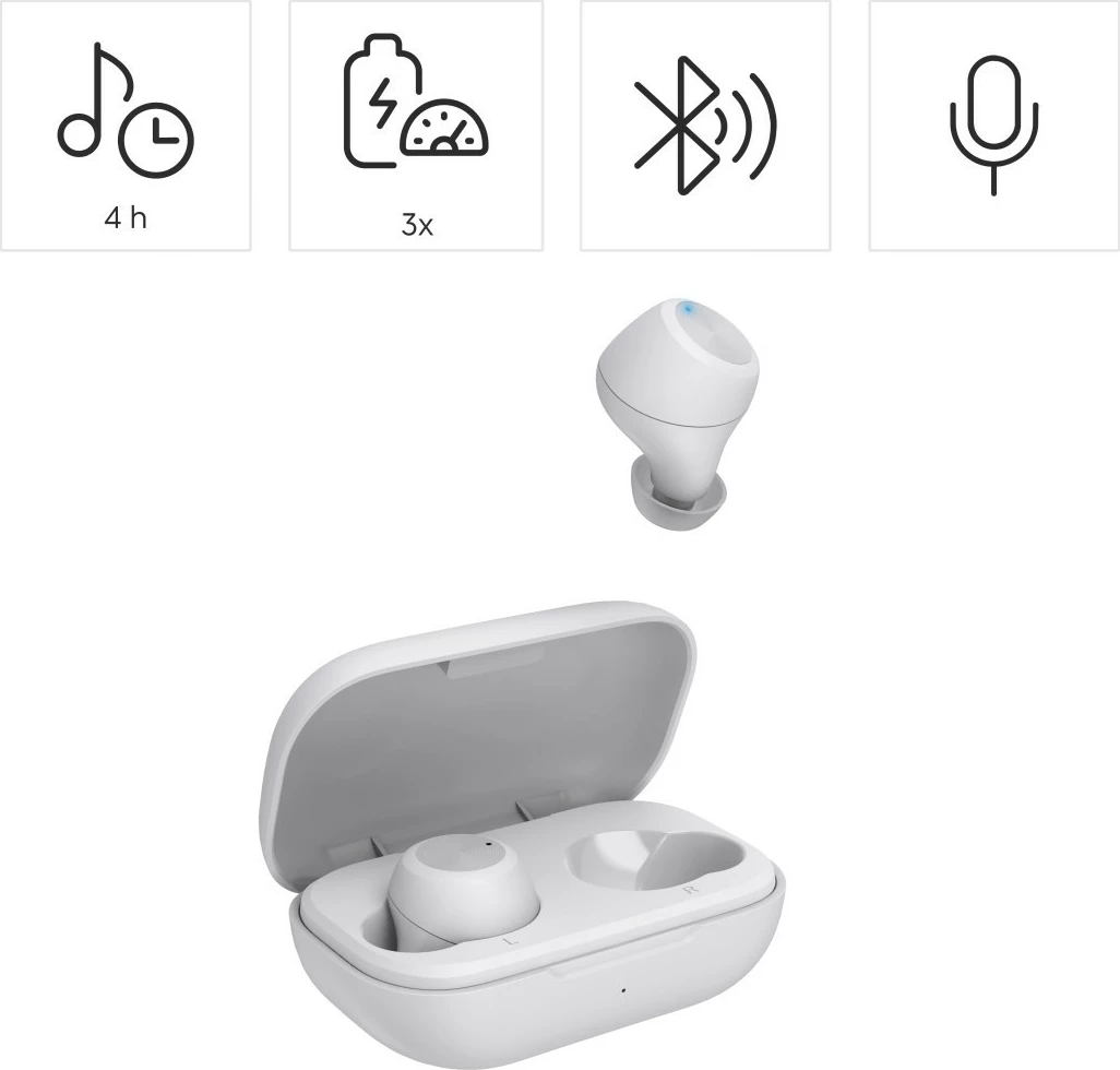 Brezžične in-ear slušalke Hama Spirit Chop II 184173, Bluetooth 5.0, IPX4, nadzor na dotik, USB-C, bele