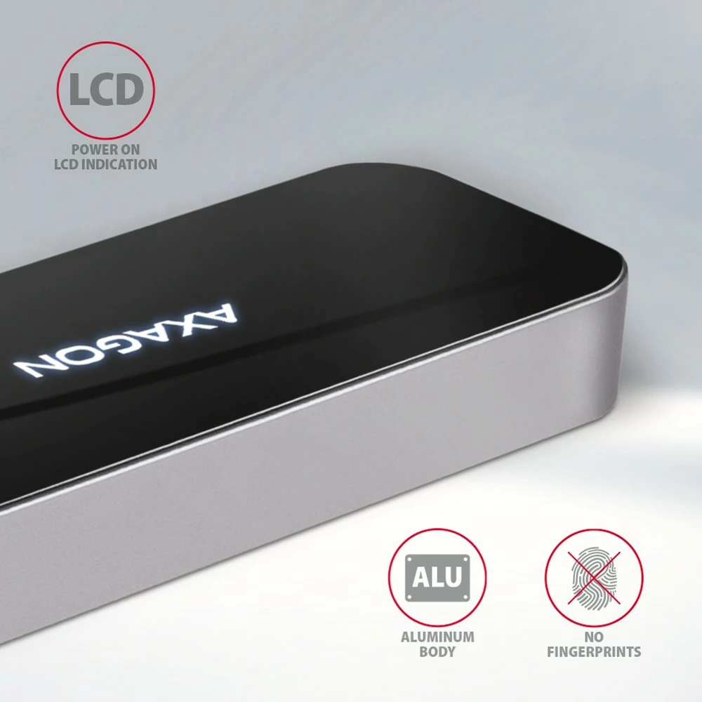 Večportni USB-C hub, 4x USB-A, HDMI, USB-C 3.2 Gen 1, PD 100W, 20 cm, črn, AXAGON HMC-6H4A Večportni USB-C hub, 4x USB-A, HDMI, USB-C 3.2 Gen 1, PD 100W, 20 cm, črn, AXAGON HMC-6H4A