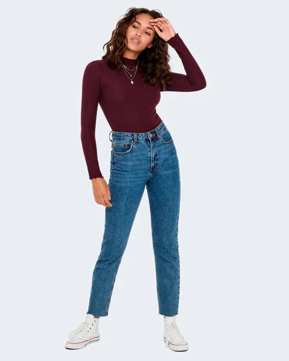 Pulover za ženske Only, bordeaux