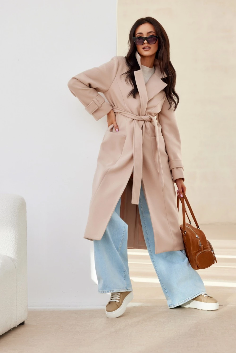 Ženski plašč Roco Fashion 206987, bež
