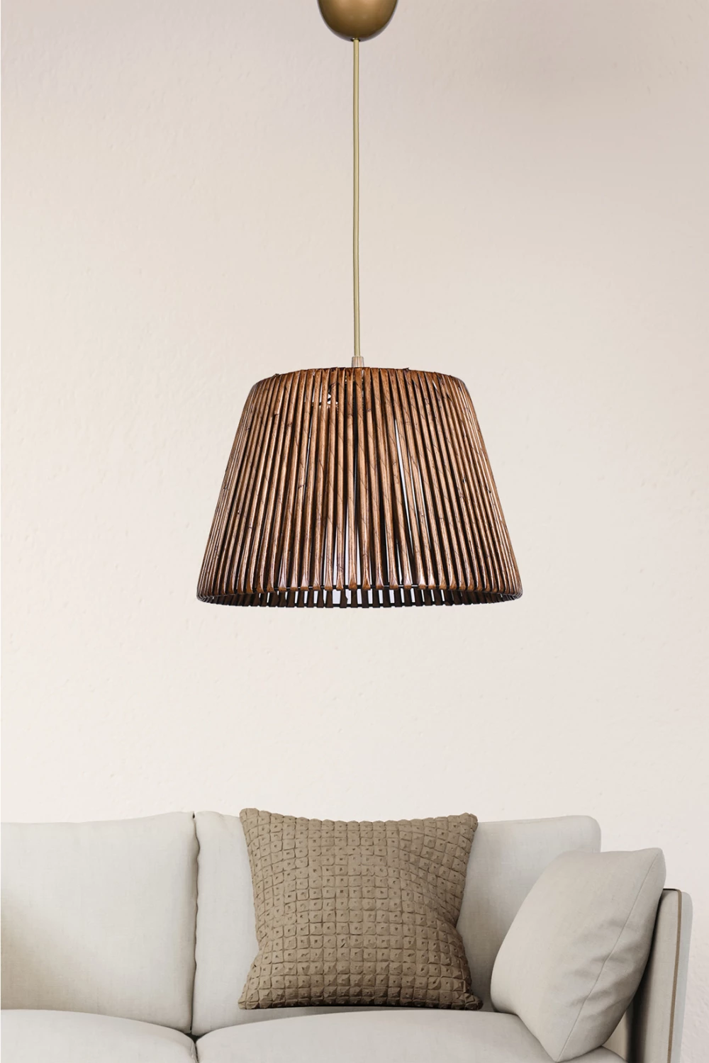 Viseča stropna svetilka za notranje prostore iz bambusa v barvi oreha FH7480 30x21x70 cm