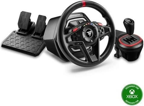 Set volana za igre Thrustmaster T128 Shifter Pack 4460267, 900° Force Feedback, s pedalami in menjalnikom, za PC/Xbox, z ožičenim USB, črn