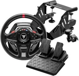 Volan z dodatki Thrustmaster T128 SimTask Pack, s pedali in montažo, za PC/Xbox, črn