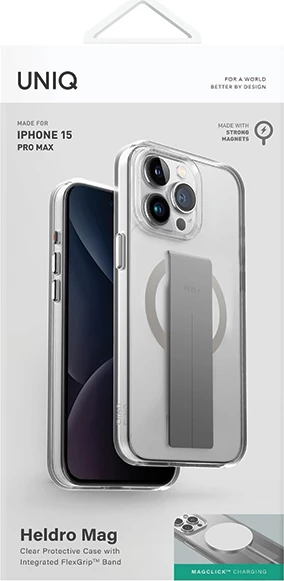 Prozoren zaščitni ovitek UNIQ Heldro Mag Magclick za iPhone 15 Pro Max
