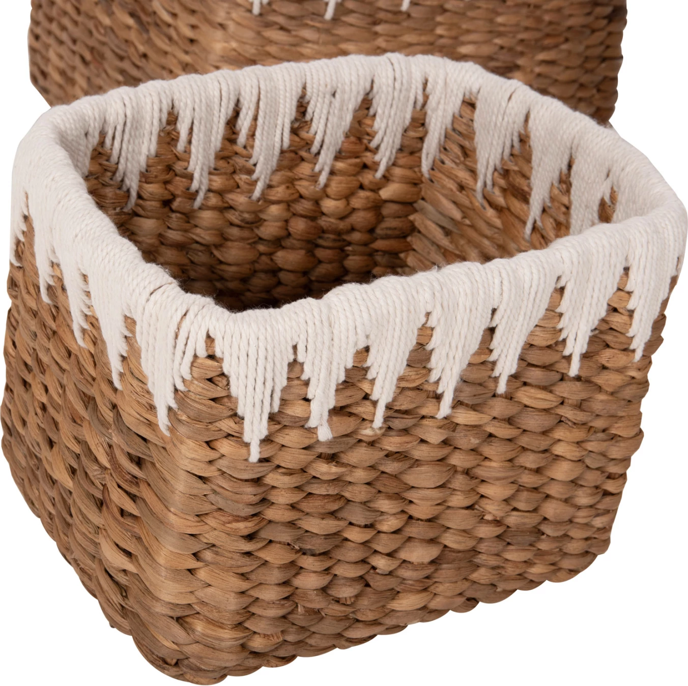Košare set 3 kosov FH4296 kvadratne - banana lubje v naravni barvi 40x30x25H cm