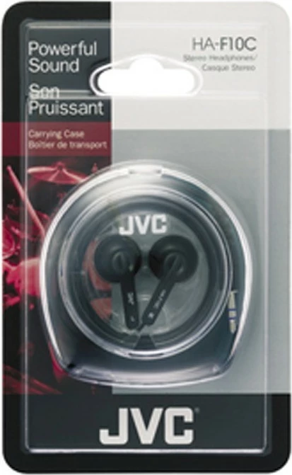 In-ear slušalke JVC HA-F10C-EN, kabel 1,2 m, črne, s škatlo