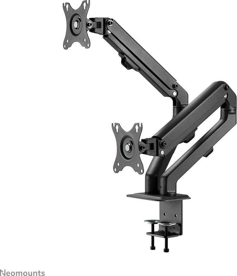 Nosilec za dva monitorja Neomounts FPMA-D650DBLACK, 17–27 palcev, nastavljiva višina z gas spring, črn Nosilec za dva monitorja Neomounts FPMA-D650DBLACK, 17–27 palcev, nastavljiva višina z gas spring, črn