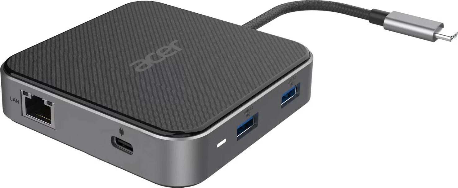 Večji zaslonski hub Acer, 8K Ultra HD, USB Type-C, črn
