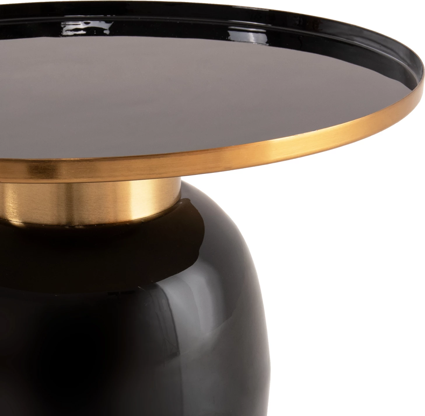 Pomožne mize 2 kosa FRYNX FH9662 kovinske v črni in zlati barvi Φ60 & Φ50,5 cm