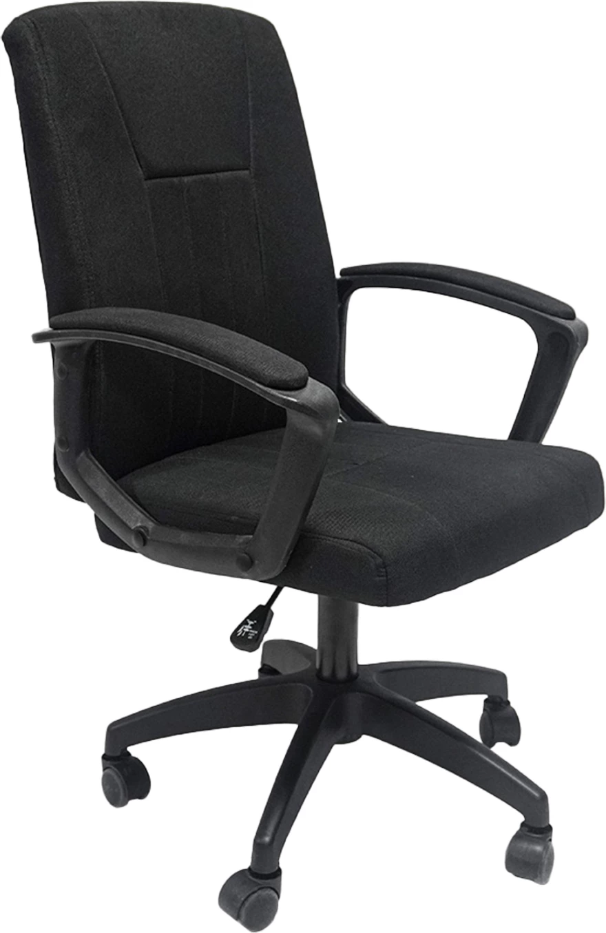 Pisarniški stol NIM FH1200.11 črna tkanina-črn najlonski okvir in podstavek 51x61x125Hcm