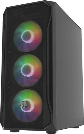Računalniško ohišje Natec Fury Shobo SH4F RGB, Midi Tower, kaljeno steklo, 4 RGB ventilatorji, črno