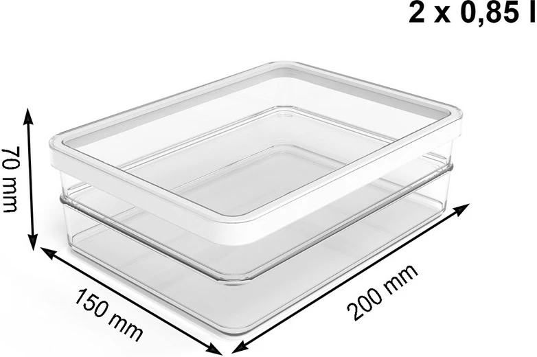 Posoda za živila Rotho Rondo Loft, 2 x 0,85 l, prozorna