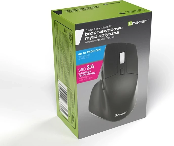 Brezžični tihi miška Tracer SLICK RF 2.4GHz, črn