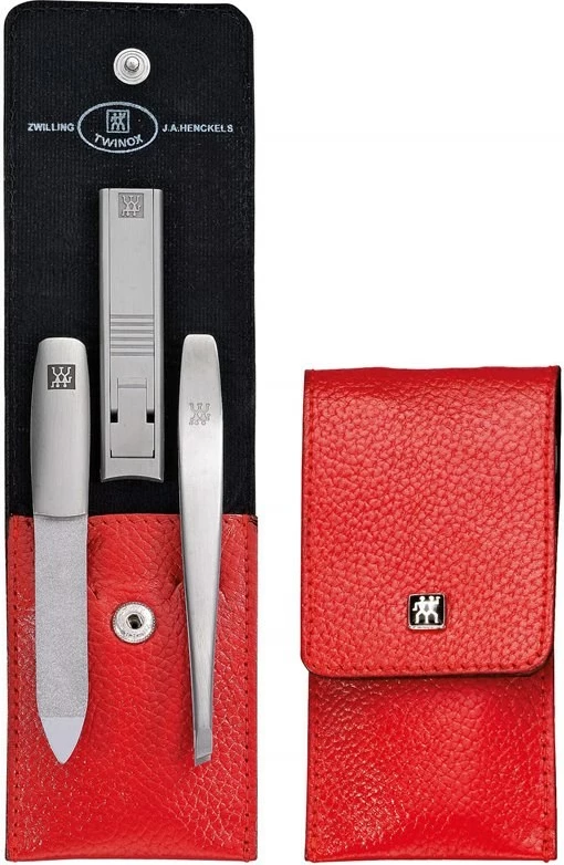 Set za manikuro/pedikuro ZWILLING 97119-002-0, rdeč usnjen etui