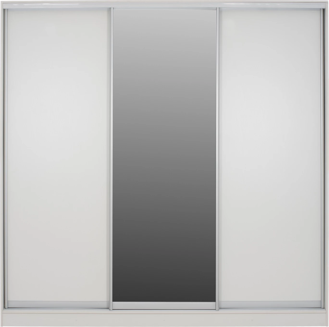 Drsna omara iz melamina v beli barvi s tremi vrati in ogledalom FH2462.03 240x60x240 cm