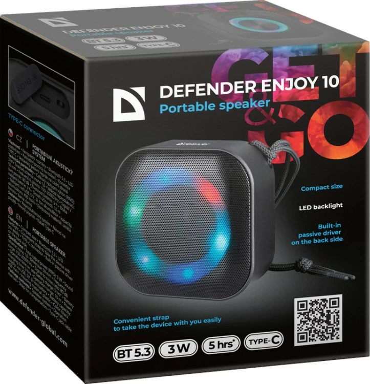 Prenosni zvočnik Bluetooth Defender Enjoy 10, 3 W, črn
