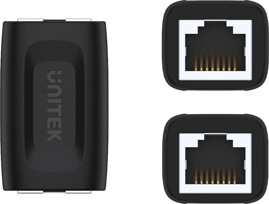 Povezovalec RJ45 (F) - RJ45 (F) Cat.6, 1 Gbps, črn (Unitek)