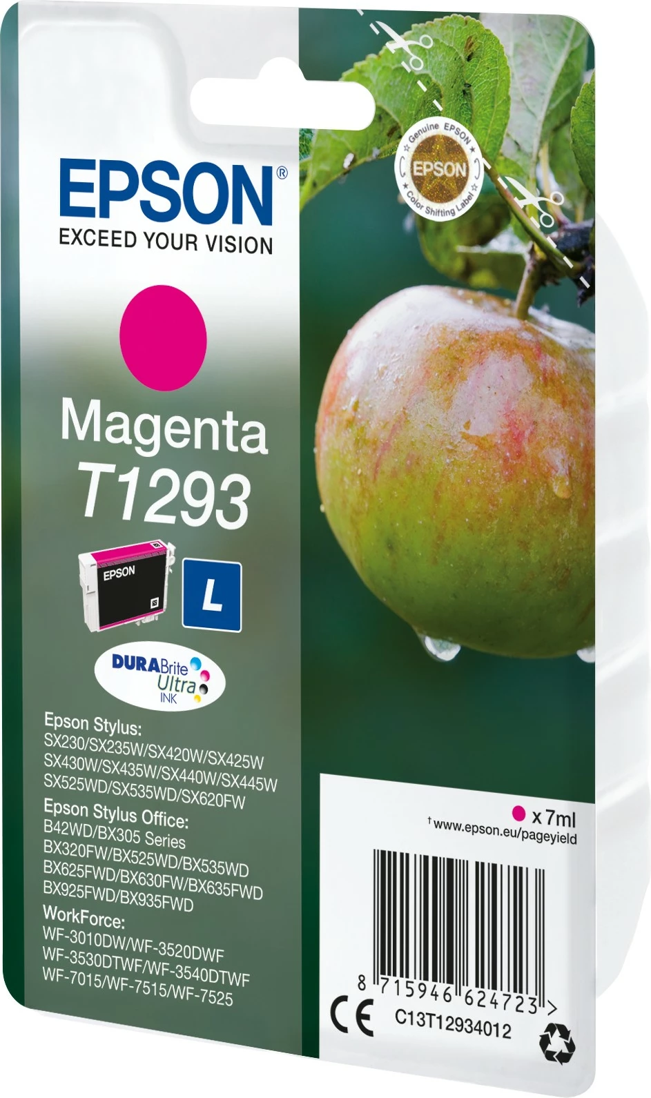 Toner Epson T1293, magenta, 7 ml