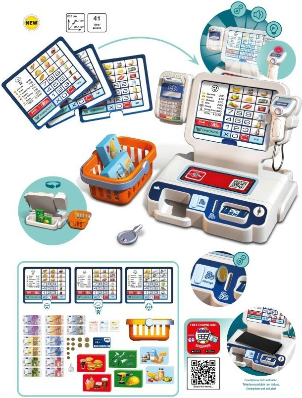 Igrača blagajna z aplikacijo Klein 7265, večbarvna, komplet dodatkov