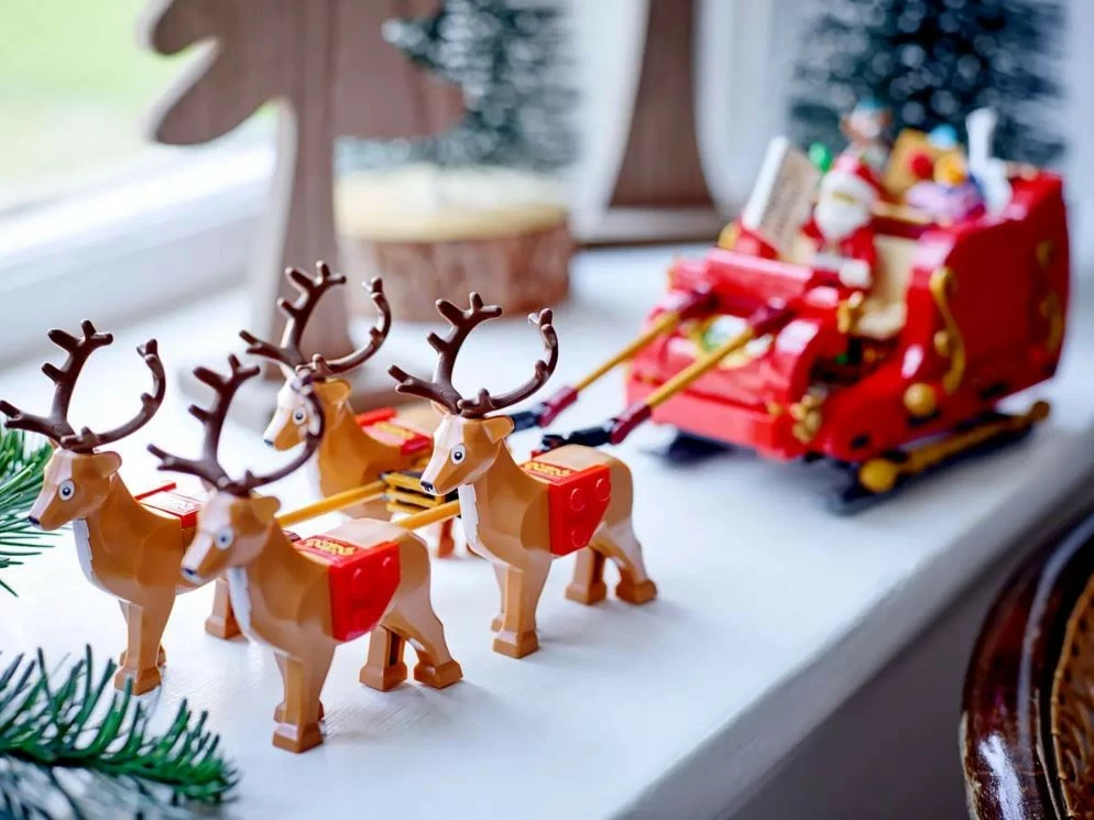 Komplet za sestavljanje božičnih sani LEGO 40499, 343 kosov, plastika