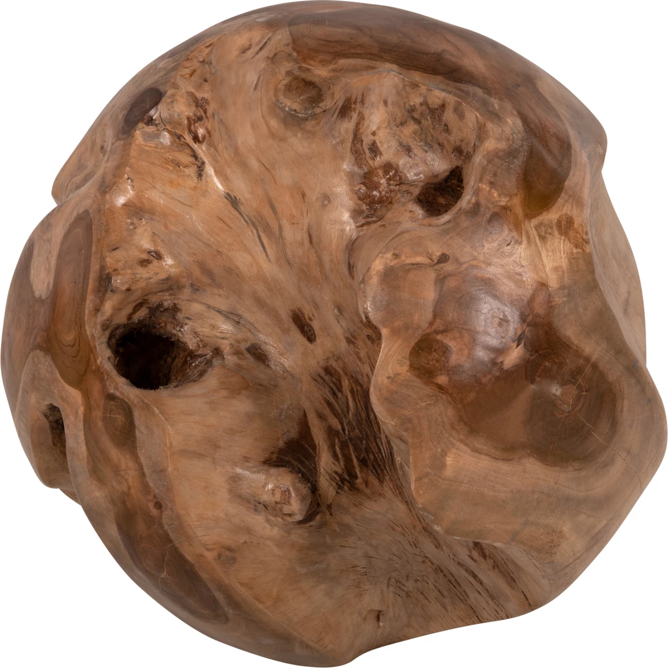 Talna dekoracija CLEM FH9653 krogla iz masivnega tikovega lesa-srednja velikost Φ40cm