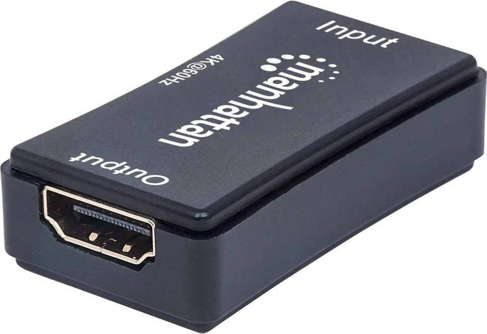 Aktivni HDMI podaljšek, 4K@60Hz, podaljša HDMI signal do 40 m, Manhattan, črn